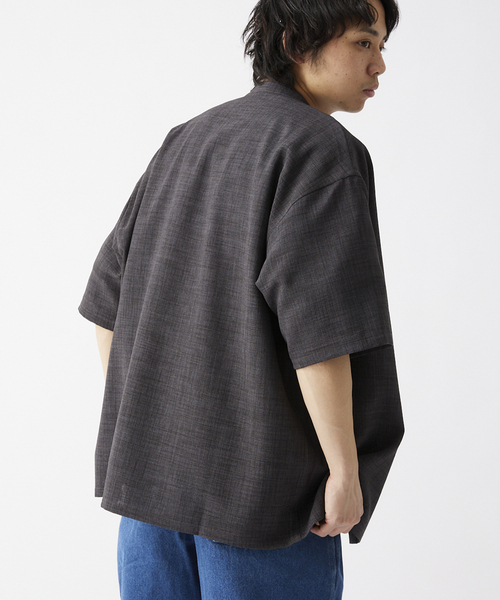 JOURNAL STANDARD relume(ジャーナルスタンダード レリューム)の「"イージーケア"TEC CANVAS バンドカラー 半袖シャツ(シャツ/ブラウス・メンズ・ブラウン系その他/ブラック/アイボリー/クリアブルー・LARGE/MEDIUM)」の21枚目の写真