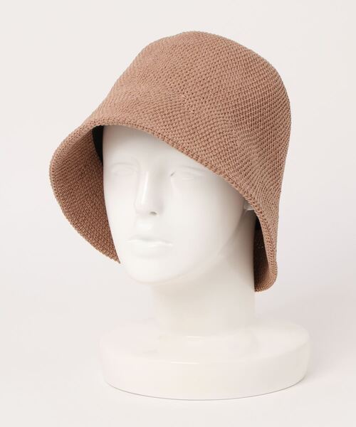 one wayザッカ（ワンウェイザッカ）の「サマーニットサーモハット（ハット・レディース・ホワイト/ライトブラウン/ブラック/グリーン・FREE）」の12枚目の写真