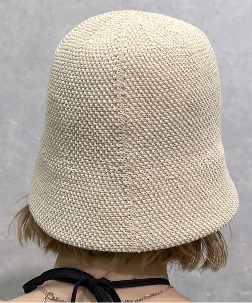 one wayザッカ（ワンウェイザッカ）の「サマーニットサーモハット（ハット・レディース・ホワイト/ライトブラウン/ブラック/グリーン・FREE）」の7枚目の写真