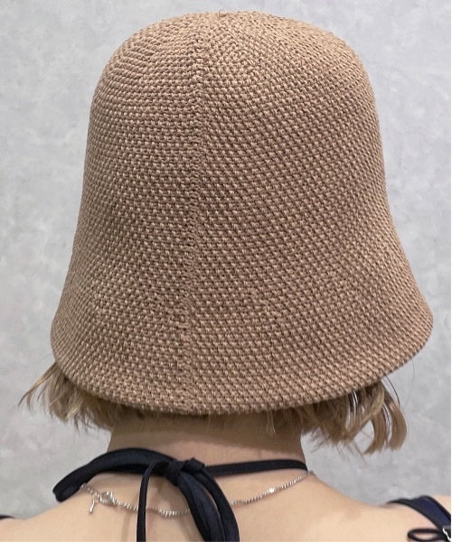 one wayザッカ（ワンウェイザッカ）の「サマーニットサーモハット（ハット・レディース・ホワイト/ライトブラウン/ブラック/グリーン・FREE）」の10枚目の写真