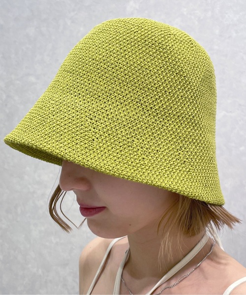 one wayザッカ（ワンウェイザッカ）の「サマーニットサーモハット（ハット・レディース・ホワイト/ライトブラウン/ブラック/グリーン・FREE）」の16枚目の写真