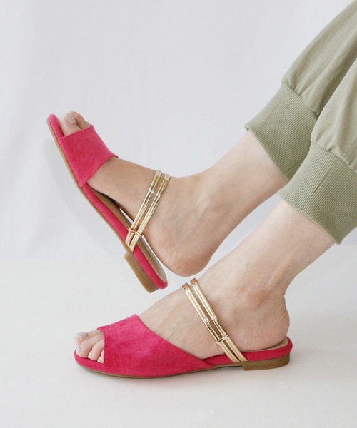 Fin(フィン)の「2WAYフラットサンダル【低反発スポンジ入り】(サンダル・レディース・ブラック/グレー/ピンク/キャメル・S/M/L/LL)」の22枚目の写真