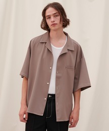 【JULLIN】 loose open collar stitch shirt / ルーズオープンカラーステッチシャツ