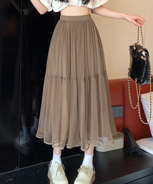 Sibra（シブラ）の「スカート（スカート・レディース・アイボリー/ブラック/ミント/ピンク/ブラウン・M）」の3枚目の写真