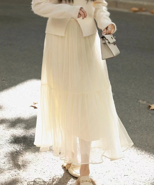 Sibra（シブラ）の「スカート（スカート・レディース・アイボリー/ブラック/ミント/ピンク/ブラウン・M）」の8枚目の写真