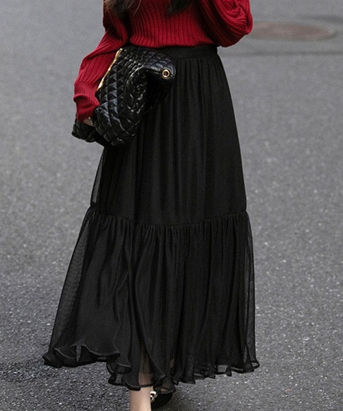 Sibra（シブラ）の「スカート（スカート・レディース・アイボリー/ブラック/ミント/ピンク/ブラウン・M）」の6枚目の写真