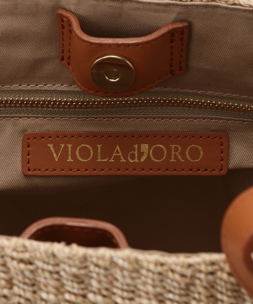 VIOLA d'ORO ウォッシュドブラウン かごバッグ VIOLAd'ORO ヴィオラドーロ かごバッグ ミニバスケット 2WAY