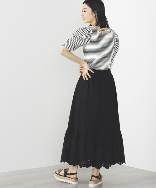 BEAMS HEART(ビームスハート)の「BEAMS HEART / パワーショルダー リブプルオーバー(Tシャツ/カットソー・レディース・ブルー系その他/オフホワイト/その他・FREE)」の9枚目の写真