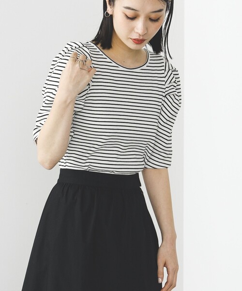 BEAMS HEART(ビームスハート)の「BEAMS HEART / パワーショルダー リブプルオーバー(Tシャツ/カットソー・レディース・ブルー系その他/オフホワイト/その他・FREE)」の10枚目の写真