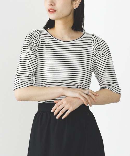 BEAMS HEART(ビームスハート)の「BEAMS HEART / パワーショルダー リブプルオーバー(Tシャツ/カットソー・レディース・ブルー系その他/オフホワイト/その他・FREE)」の11枚目の写真