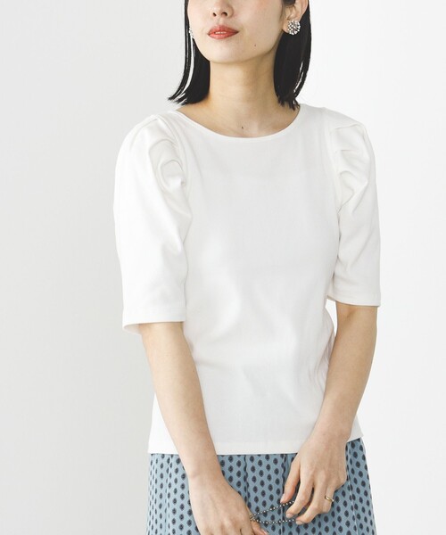 BEAMS HEART(ビームスハート)の「BEAMS HEART / パワーショルダー リブプルオーバー(Tシャツ/カットソー・レディース・ブルー系その他/オフホワイト/その他・FREE)」の14枚目の写真