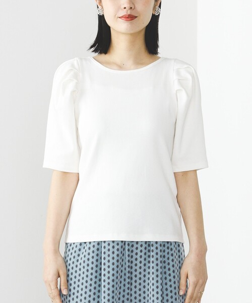 BEAMS HEART(ビームスハート)の「BEAMS HEART / パワーショルダー リブプルオーバー(Tシャツ/カットソー・レディース・ブルー系その他/オフホワイト/その他・FREE)」の16枚目の写真