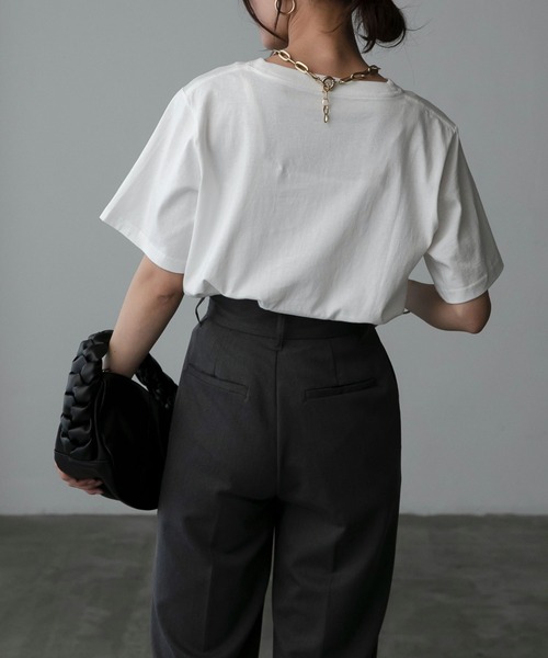 Anss.me（アンスミー）の「【Anss.me】ゴシックロゴプリントTシャツ（Tシャツ/カットソー・レディース・ホワイト×ブラック/ブラック/ホワイト×ネイビー/チャコール/ネイビー・FREE）」の22枚目の写真