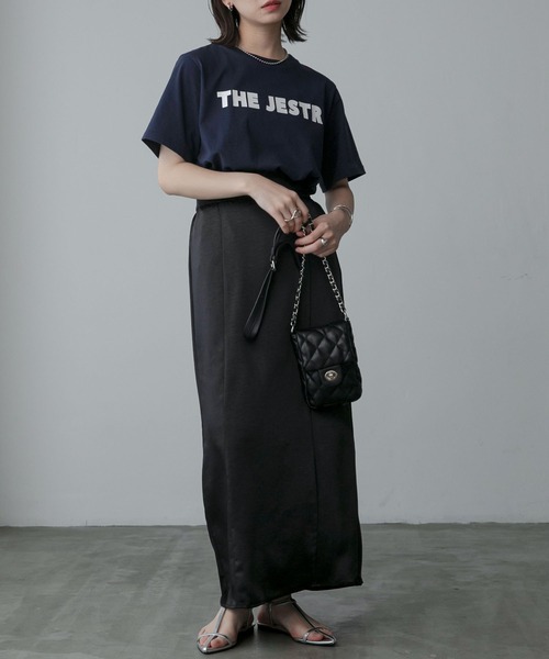 Anss.me（アンスミー）の「【Anss.me】ゴシックロゴプリントTシャツ（Tシャツ/カットソー・レディース・ホワイト×ブラック/ブラック/ホワイト×ネイビー/チャコール/ネイビー・FREE）」の11枚目の写真