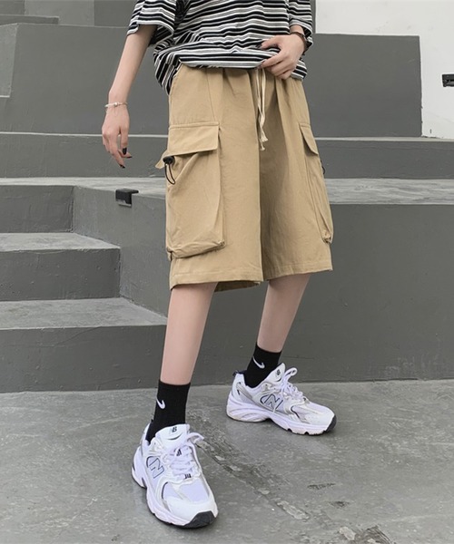 LYEON(リヨン)の「ウォッシュコットンカーゴハーフパンツ(カーゴパンツ・レディース・ベージュ/カーキ/ブラック・FREE)」の17枚目の写真