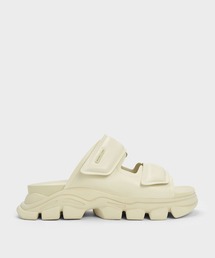 CHARLES & KEITH | ダッシュ ダブルストラップスライド(サンダル)