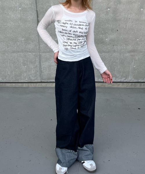 ぷるーさま専用です リバーロールアップデニムパンツ（デニムパンツ）｜shesame