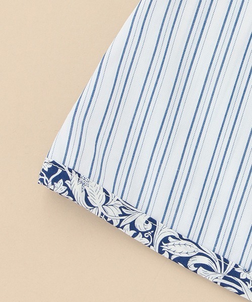 sense of wonder（センスオブワンダー）の「ストライプリバティファブリックフリルボディスーツセット（ロンパース・キッズ・オフホワイト/ブルー・70-80cm）」の8枚目の写真