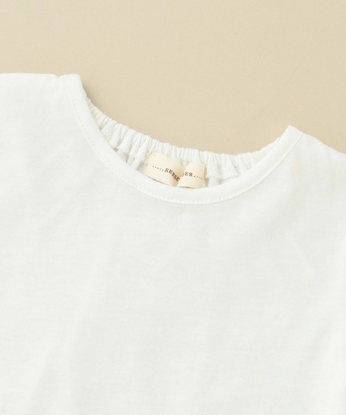 sense of wonder（センスオブワンダー）の「ストライプリバティファブリックフリルボディスーツセット（ロンパース・キッズ・オフホワイト/ブルー・70-80cm）」の9枚目の写真