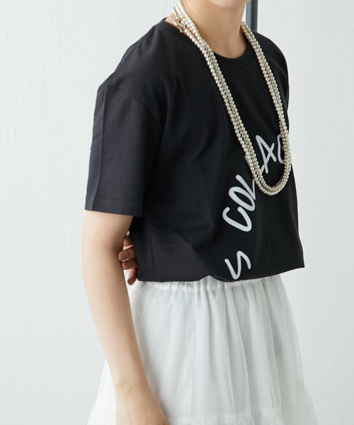 COLLAGE GALLARDAGALANTE（コラージュガリャルダガランテ）の「S COLLAGE ロゴTシャツ/ZOZO限定（Tシャツ/カットソー・レディース・ホワイト/ブラック・S/M/L/XL）」の22枚目の写真