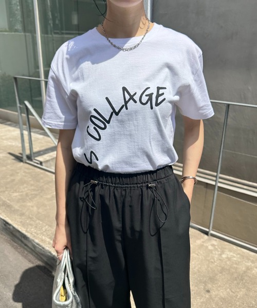 COLLAGE GALLARDAGALANTE（コラージュガリャルダガランテ）の「S COLLAGE ロゴTシャツ/ZOZO限定（Tシャツ/カットソー・レディース・ホワイト/ブラック・S/M/L/XL）」の3枚目の写真