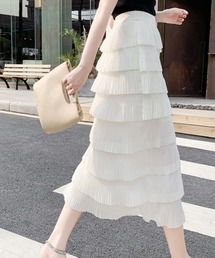 シフォン調・ティアードスカート