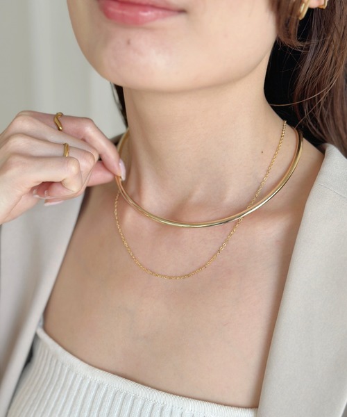iso（イソ）の「メタルラウンド レイヤード チョーカー ネックカフ（チョーカー・レディース・ゴールド/シルバー・FREE）」の17枚目の写真