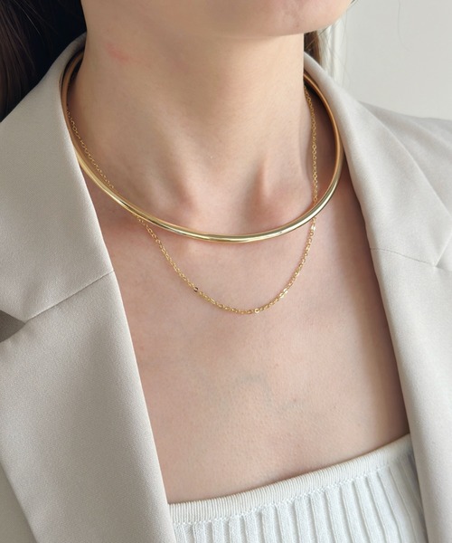 iso（イソ）の「メタルラウンド レイヤード チョーカー ネックカフ（チョーカー・レディース・ゴールド/シルバー・FREE）」の15枚目の写真