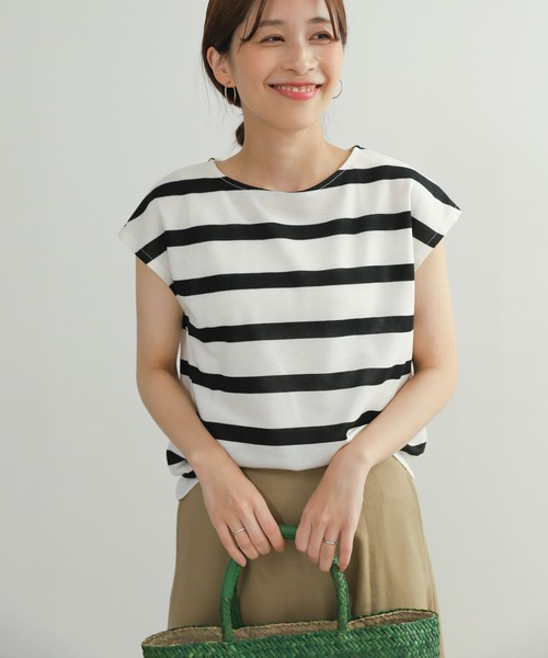 URBAN RESEARCH DOORS（アーバンリサーチドアーズ）の「ワイドボーダーフレンチプルオーバー（Tシャツ/カットソー・レディース・グレー系その他/ブラック系その他/ブルー系その他・MEDIUM）」の2枚目の写真