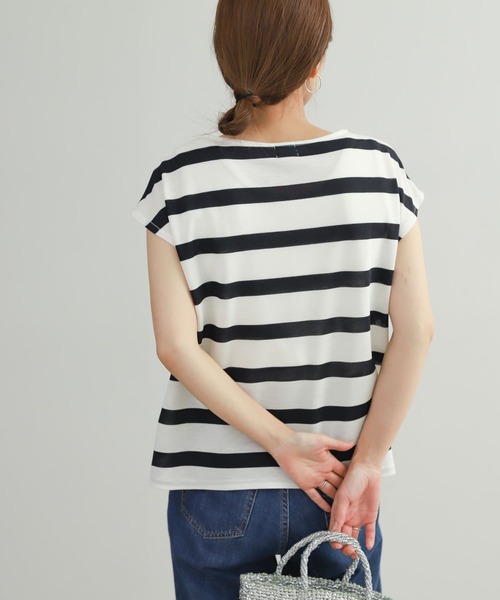 URBAN RESEARCH DOORS（アーバンリサーチドアーズ）の「ワイドボーダーフレンチプルオーバー（Tシャツ/カットソー・レディース・グレー系その他/ブラック系その他/ブルー系その他・MEDIUM）」の5枚目の写真