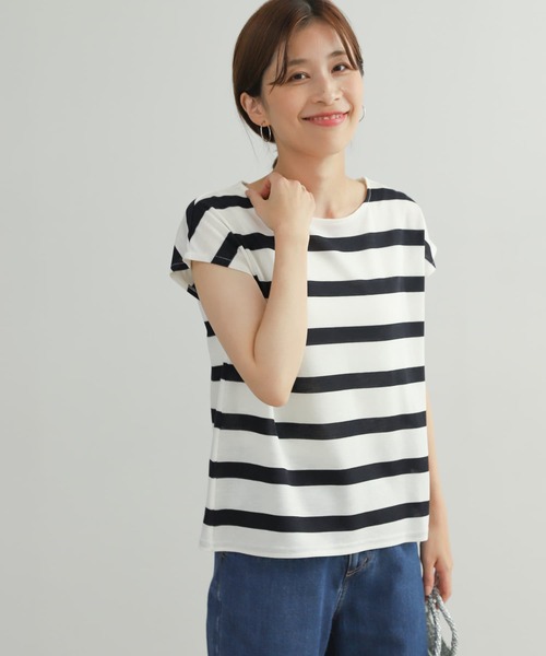 URBAN RESEARCH DOORS（アーバンリサーチドアーズ）の「ワイドボーダーフレンチプルオーバー（Tシャツ/カットソー・レディース・グレー系その他/ブラック系その他/ブルー系その他・MEDIUM）」の6枚目の写真