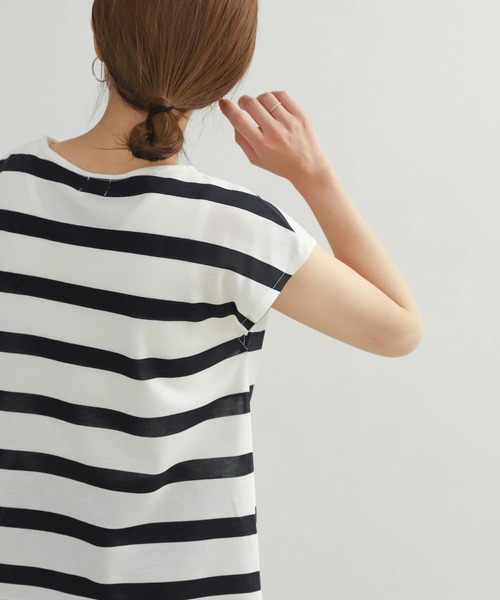 URBAN RESEARCH DOORS（アーバンリサーチドアーズ）の「ワイドボーダーフレンチプルオーバー（Tシャツ/カットソー・レディース・グレー系その他/ブラック系その他/ブルー系その他・MEDIUM）」の8枚目の写真