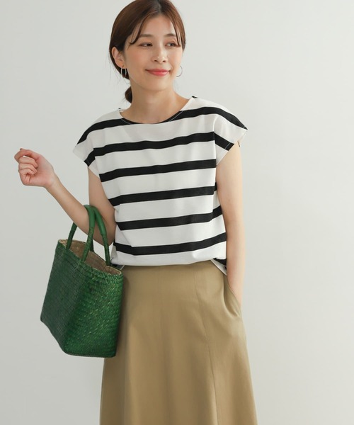 URBAN RESEARCH DOORS（アーバンリサーチドアーズ）の「ワイドボーダーフレンチプルオーバー（Tシャツ/カットソー・レディース・グレー系その他/ブラック系その他/ブルー系その他・MEDIUM）」の15枚目の写真