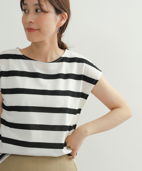 URBAN RESEARCH DOORS（アーバンリサーチドアーズ）の「ワイドボーダーフレンチプルオーバー（Tシャツ/カットソー・レディース・グレー系その他/ブラック系その他/ブルー系その他・MEDIUM）」の18枚目の写真