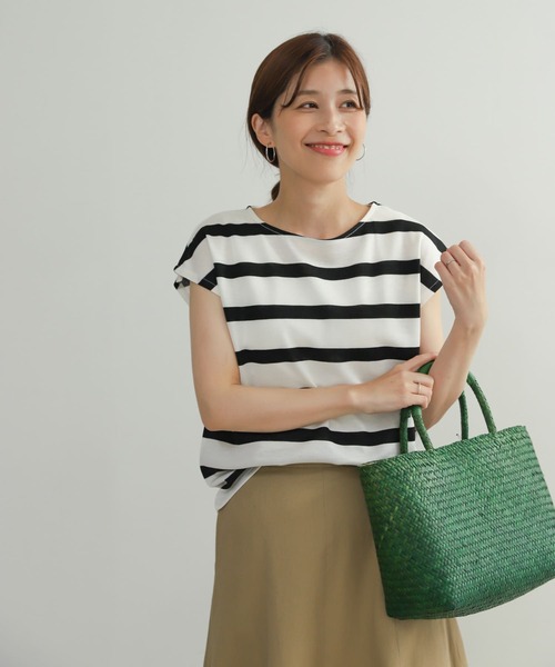 URBAN RESEARCH DOORS（アーバンリサーチドアーズ）の「ワイドボーダーフレンチプルオーバー（Tシャツ/カットソー・レディース・グレー系その他/ブラック系その他/ブルー系その他・MEDIUM）」の19枚目の写真