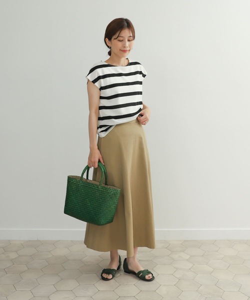 tシャツ フレンチネックボーダーリブプルオーバー レディース allureville｜フレンチネックボーダーリブプルオーバー