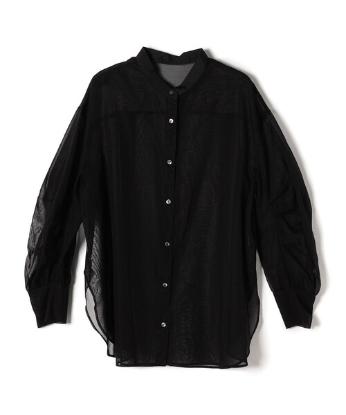 〈手洗い可能〉デザインスリーブシアーシャツ