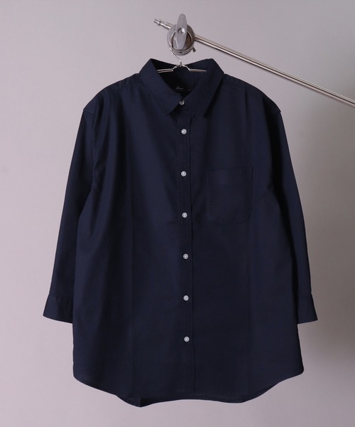 BAYBLO(ベイブロ)の「(BG)【ユニセックス】リネンブレンド レギュラーカラー 7分袖 シャツ(シャツ/ブラウス・メンズ・ホワイト系その他3/ブルー系その他/ネイビー/オレンジ系その他/オフホワイト/ベージュ系その他3/ブラック/カーキ/グレー系その他/ピンク系その他/ライトピンク/ブルー系その他2/ブルー系その他3・MEDIUM/X-LARGE/LARGE)」の8枚目の写真