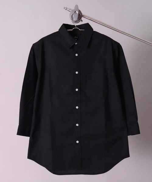 BAYBLO(ベイブロ)の「(BG)【ユニセックス】リネンブレンド レギュラーカラー 7分袖 シャツ(シャツ/ブラウス・メンズ・ホワイト系その他3/ブルー系その他/ネイビー/オレンジ系その他/オフホワイト/ベージュ系その他3/ブラック/カーキ/グレー系その他/ピンク系その他/ライトピンク/ブルー系その他2/ブルー系その他3・MEDIUM/X-LARGE/LARGE)」の4枚目の写真