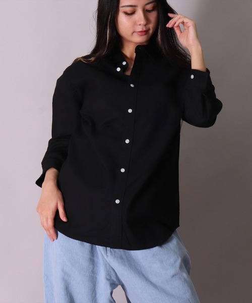 BAYBLO(ベイブロ)の「(BG)【ユニセックス】リネンブレンド レギュラーカラー 7分袖 シャツ(シャツ/ブラウス・メンズ・ホワイト系その他3/ブルー系その他/ネイビー/オレンジ系その他/オフホワイト/ベージュ系その他3/ブラック/カーキ/グレー系その他/ピンク系その他/ライトピンク/ブルー系その他2/ブルー系その他3・MEDIUM/X-LARGE/LARGE)」の21枚目の写真