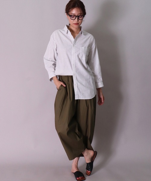 BAYBLO(ベイブロ)の「(BG)【ユニセックス】リネンブレンド レギュラーカラー 7分袖 シャツ(シャツ/ブラウス・メンズ・ホワイト系その他3/ブルー系その他/ネイビー/オレンジ系その他/オフホワイト/ベージュ系その他3/ブラック/カーキ/グレー系その他/ピンク系その他/ライトピンク/ブルー系その他2/ブルー系その他3・MEDIUM/X-LARGE/LARGE)」の18枚目の写真