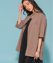 THE SHOP TK  | 【ユニセックスでオススメ】テックリーノバンドカラーシャツ(シャツ/ブラウス)