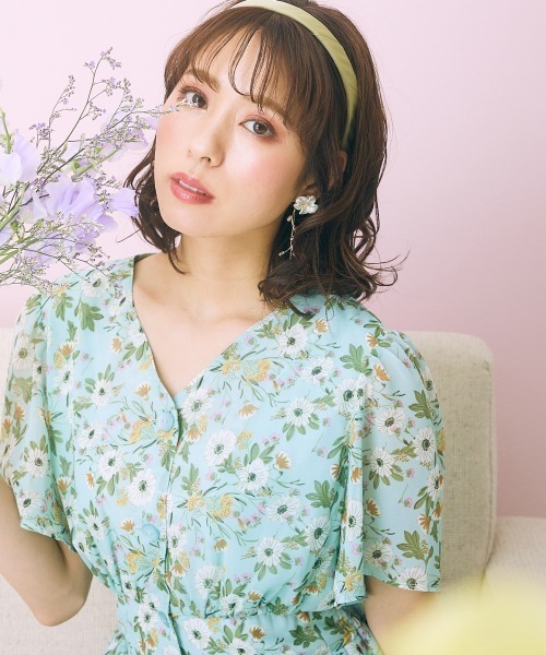 marun（マルン）の「＜大きいサイズ＞ フラワープリントワンピース marun（ワンピース・レディース・グリーン/ブラック・L/LL/3L/4L/5L）」の11枚目の写真