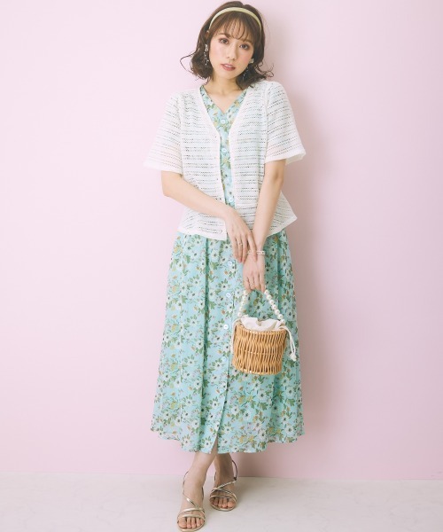 marun（マルン）の「＜大きいサイズ＞ フラワープリントワンピース marun（ワンピース・レディース・グリーン/ブラック・L/LL/3L/4L/5L）」の13枚目の写真