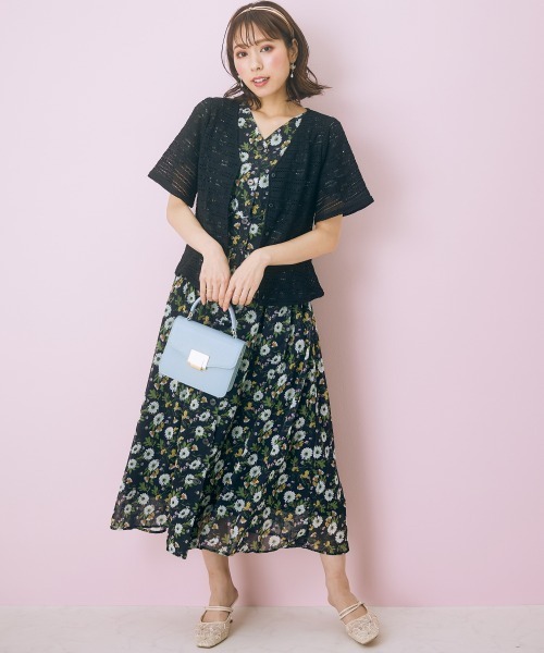 marun（マルン）の「＜大きいサイズ＞ フラワープリントワンピース marun（ワンピース・レディース・グリーン/ブラック・L/LL/3L/4L/5L）」の18枚目の写真