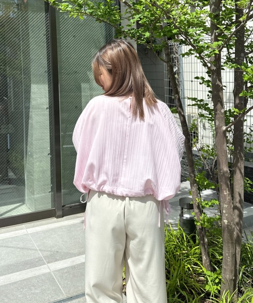 Olu.（オルドット）の「サイドリボンクロップドトップス（シャツ/ブラウス・レディース・ピンク/グリーン/レモンイエロー・FREE）」の7枚目の写真