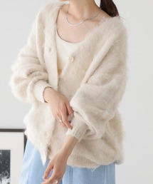 frames RAY CASSIN | 大人可愛い、万能アイテム。ミックスシャギーニットVネックカーディガン(カーディガン/ボレロ)