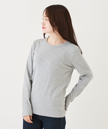 CUBE SUGAR | ショートスラブフライス無地長袖クルーネックインナー(Tシャツ/カットソー)