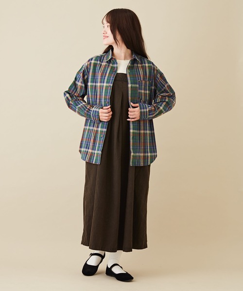 CUBE SUGAR(キューブシュガー)の「ショートスラブフライス無地長袖クルーネックインナー(Tシャツ/カットソー・レディース・グリーン/オレンジ/ブラック/ブルー/ホワイト/イエロー/トップグレー・M)」の15枚目の写真