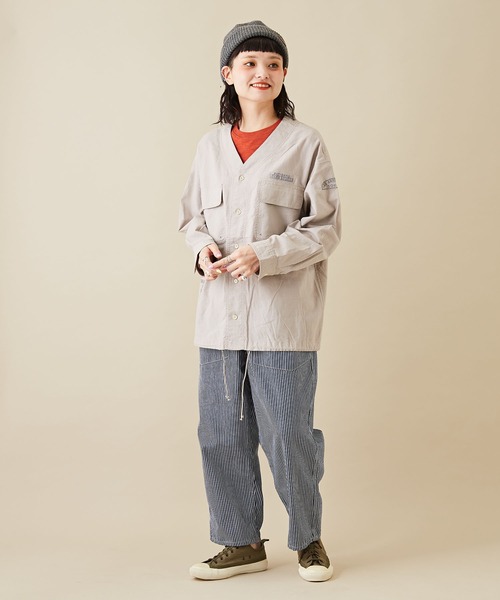 CUBE SUGAR(キューブシュガー)の「ショートスラブフライス無地長袖クルーネックインナー(Tシャツ/カットソー・レディース・グリーン/オレンジ/ブラック/ブルー/ホワイト/イエロー/トップグレー・M)」の12枚目の写真